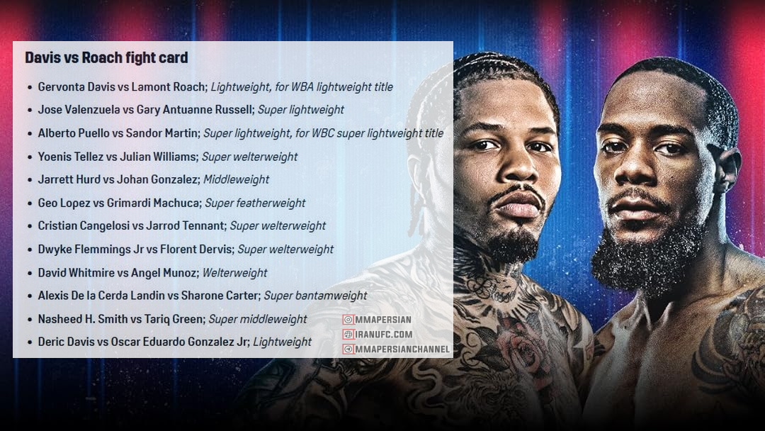 دانلود مبارزه ی بوکس قهرمانی : Gervonta  Davis vs Lamont Roach