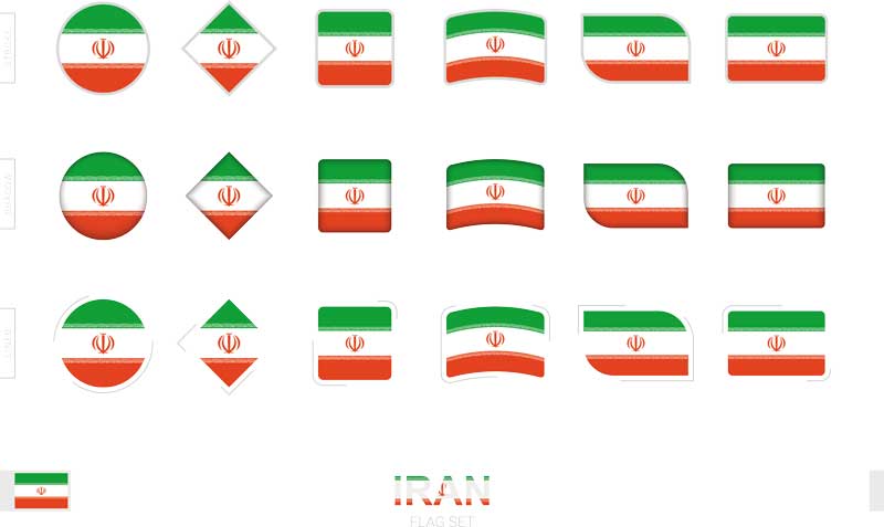 وکتور-پرچم-ایران-مستطیل-لوزی