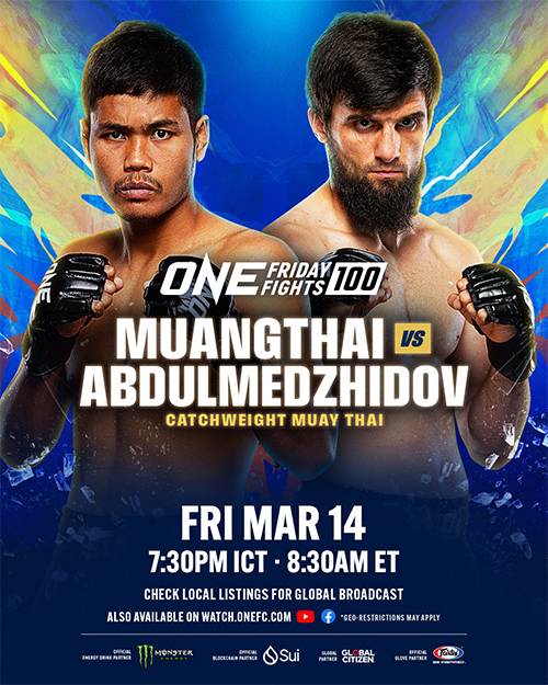 دانلود رویداد موی تای :  ONE Friday Fights 100: Muangthai vs. Abdulmedzhidov