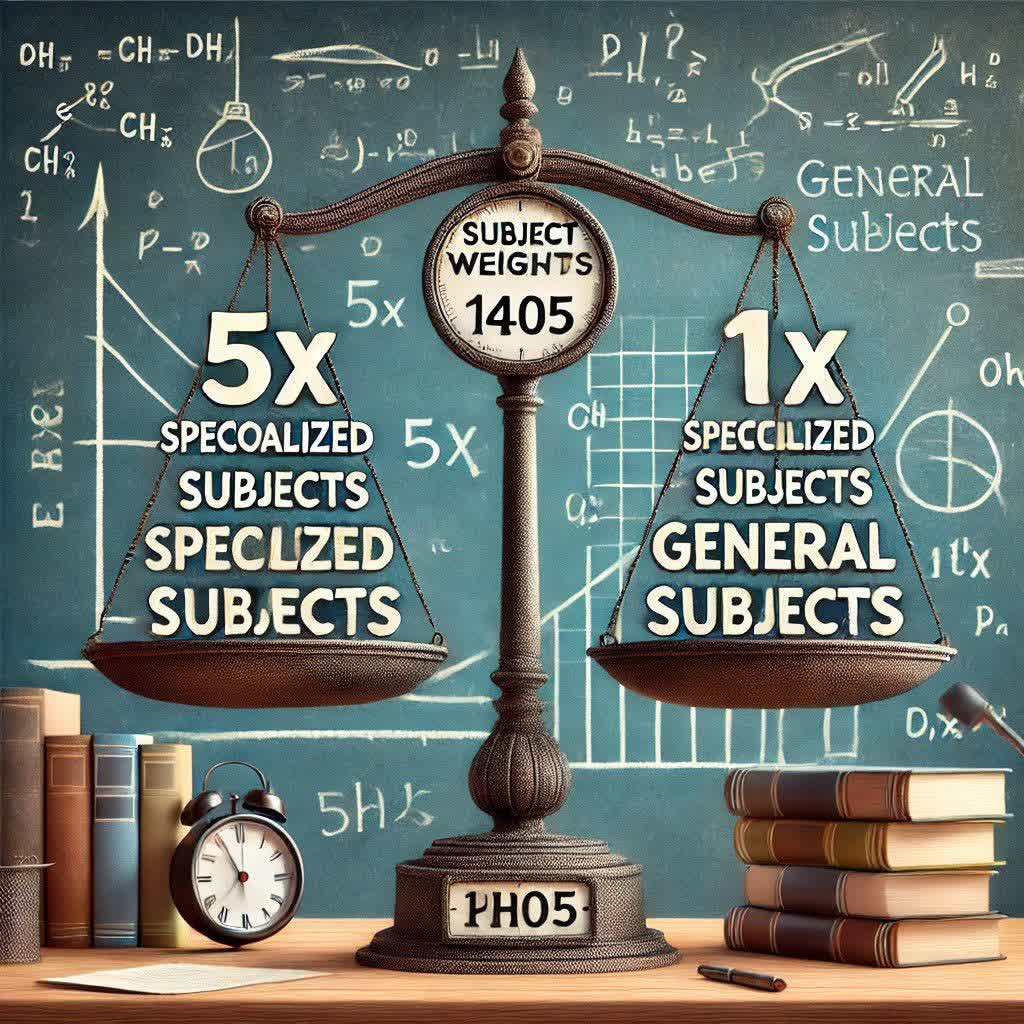 ضرایب دروس عمومی و تخصصی آزمون دکتری 1405