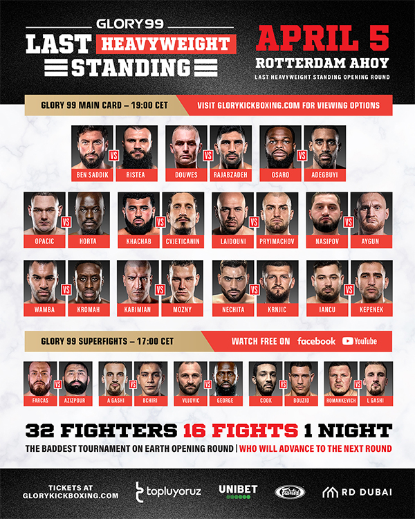 دانلود رویداد کیک بوکسینگ : Glory 99 - Last Heavyweight Standing