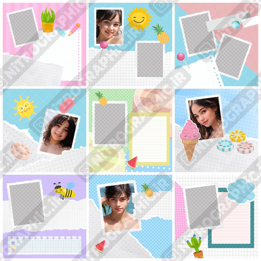 تصاویر کودک عکس های کودکان زیبا خوشگل دختربچه پسر بچه دختر استخر تابستان طرح گرافیکی ناز کیوت در رنگ صورتی آبی ملیح ملایم