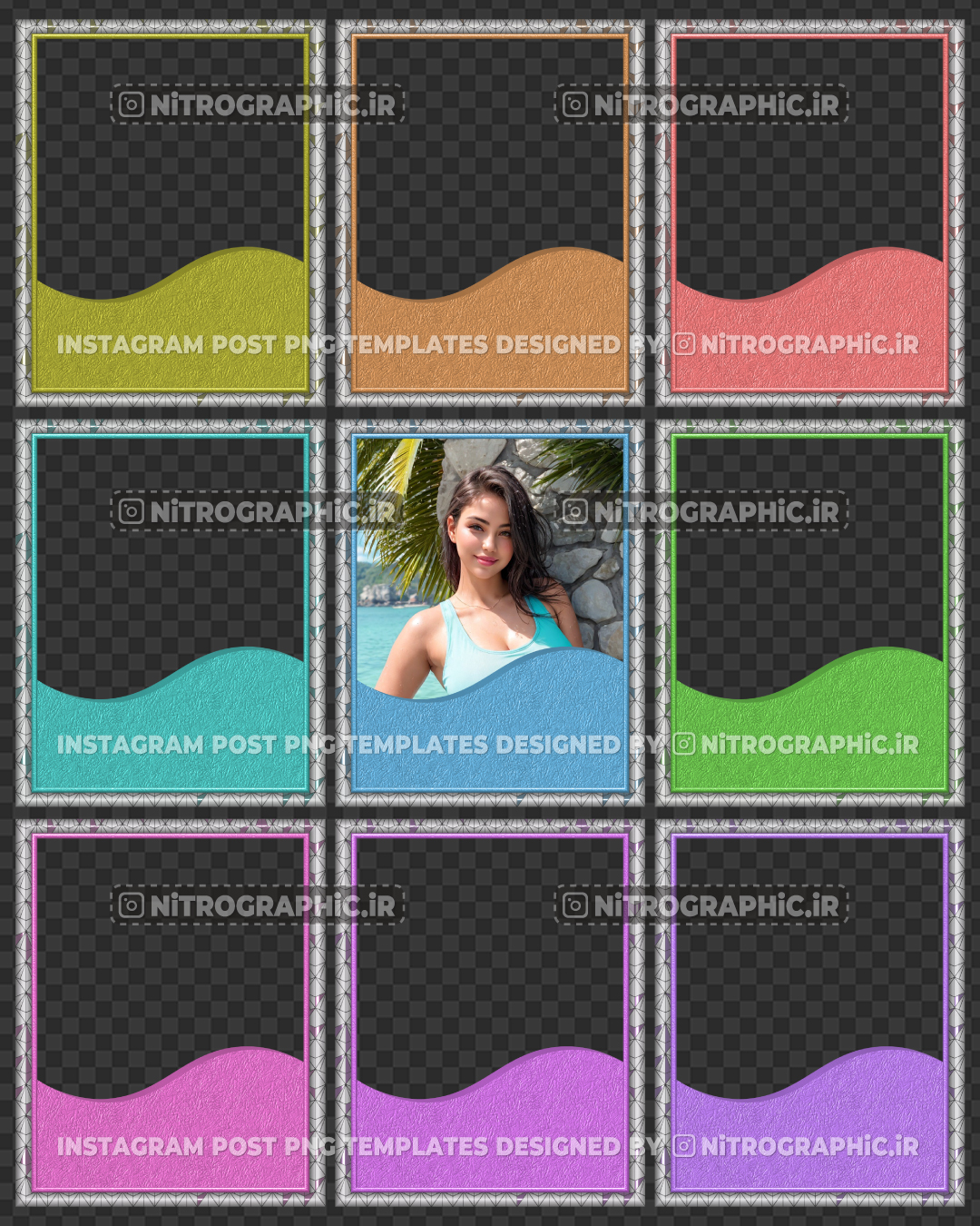 طرحهای تابستانی برای پست استوری ریلز اینستاگرام طرحای گرافیکی تابستونی استخر شنا لب ساحل کنار دریا سفر شمال ویلا مسافرت