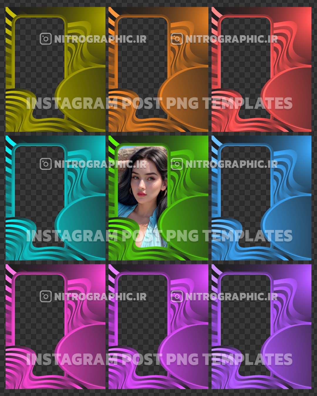 طرح های گرافیکی موج دار در رنگهای آبی قرمز سبز زرد نارنجی صورتی بنفش یاسی سرخابی نیلی رنگ های کارشده خاص جذاب زیبا