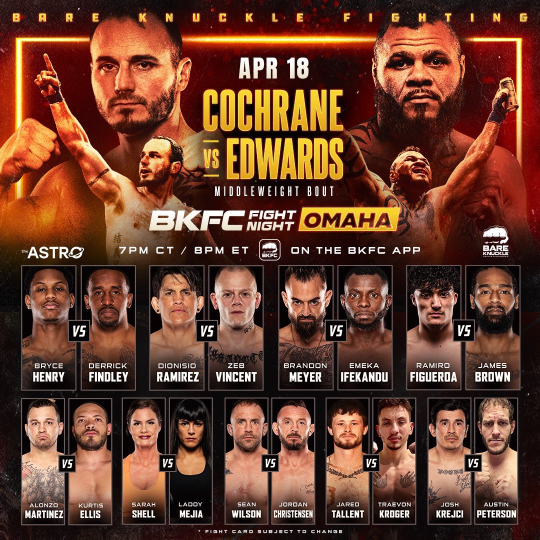 دانلود رویداد بوکس  :  BKFC Fight Night Omaha 2 - Cochrane vs. Edwards