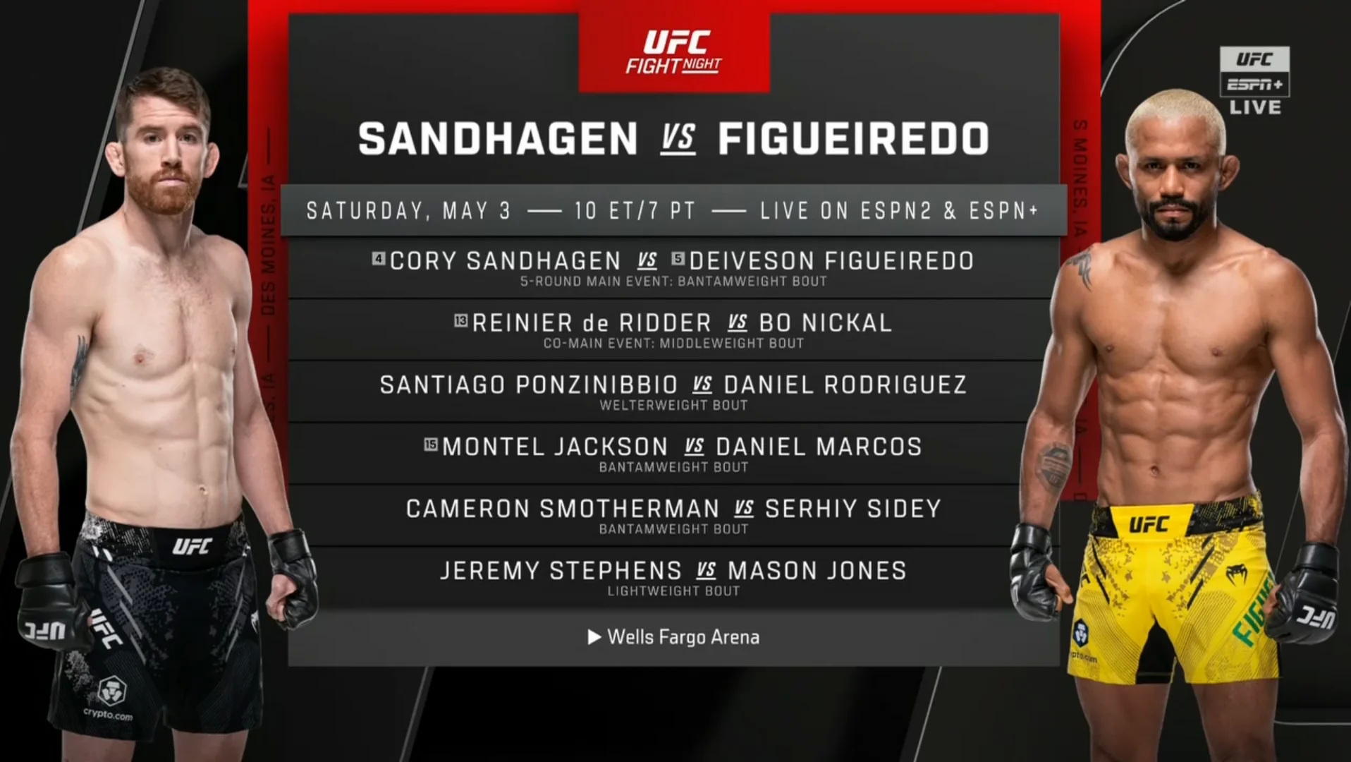 دانلود رویداد یو اف سی : UFC on ESPN 67: Sandhagen vs. Figueiredo