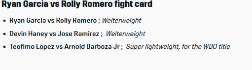 دانلود رویداد بوکس :Ryan Garcia vs Rolly Romero