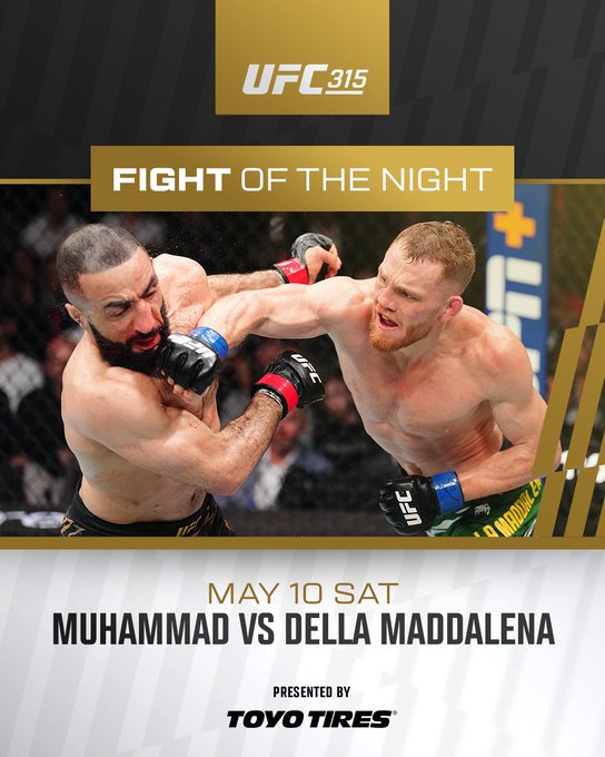 نتایج رویداد : UFC 315: Muhammad vs. Della Maddalena -به همراه هایلایت رویداد