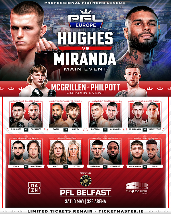 دانلود رویداد ام ام ای :   PFL Europe 1 2025: Hughes vs. Miranda