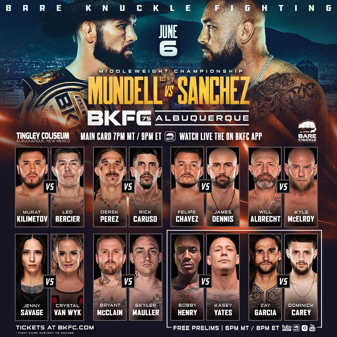 دانلود رویداد بوکس  :  BKFC 75 Albuquerque: Mundell vs. Sanchez