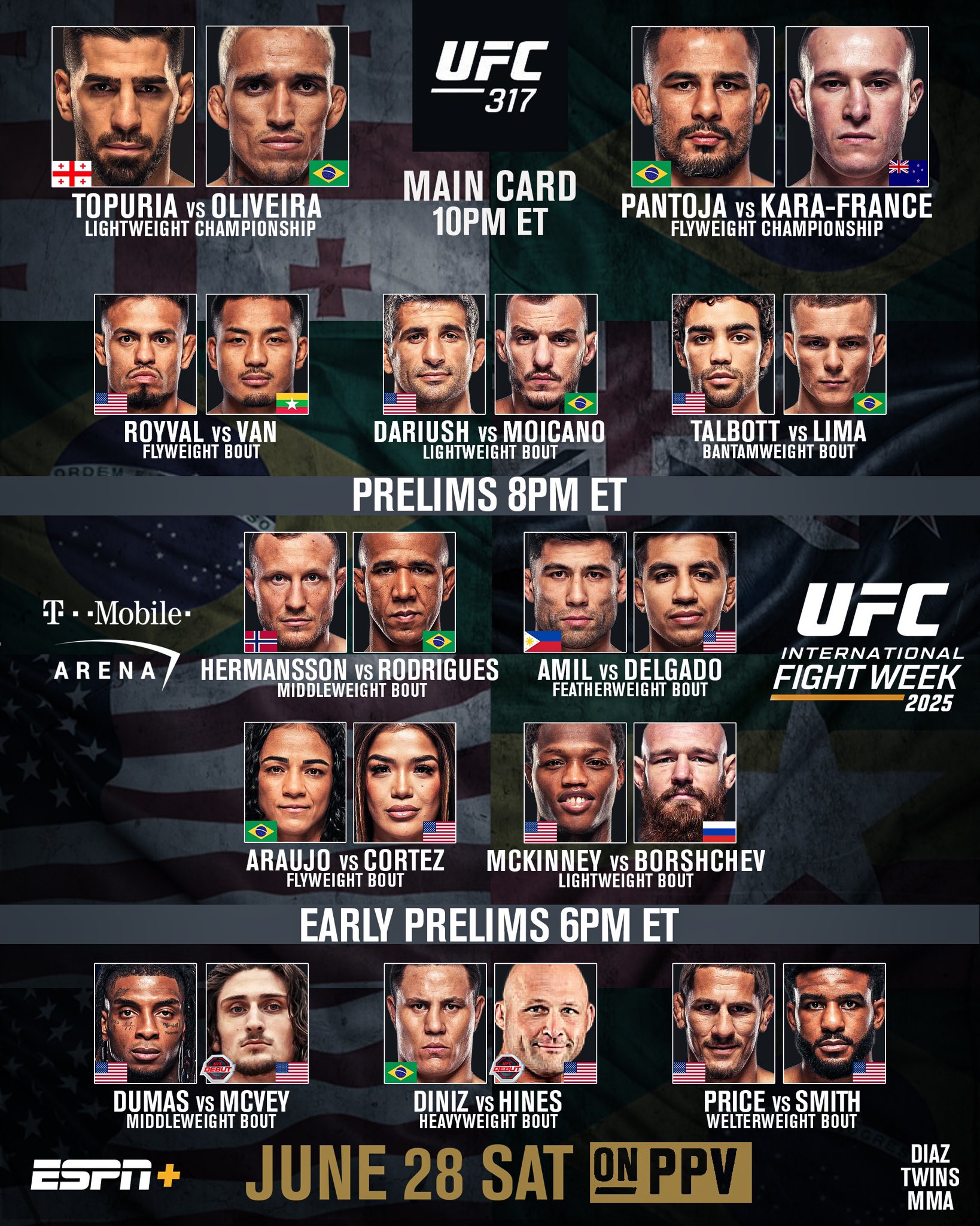پخش زنده اختصاصی رویداد :  UFC 317: Topuria vs. Oliveira  |مختص کاربران ویژه و طلایی
