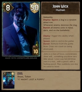 John Wick Gwent Card - Gwent Cinema